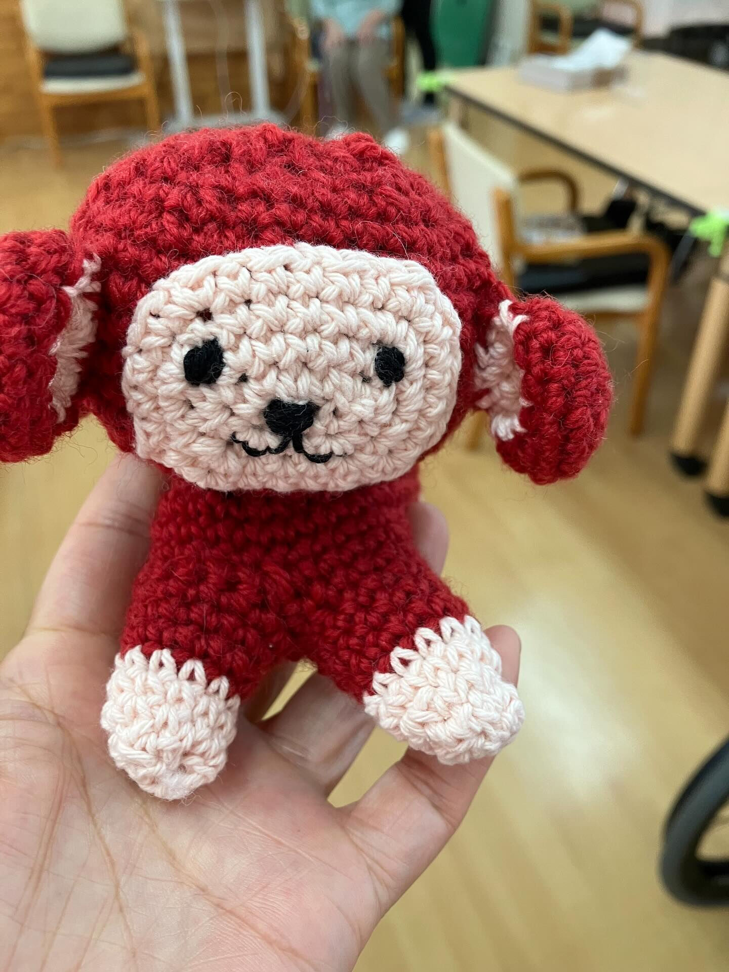 毛糸🧶でお猿さん作っていただきました