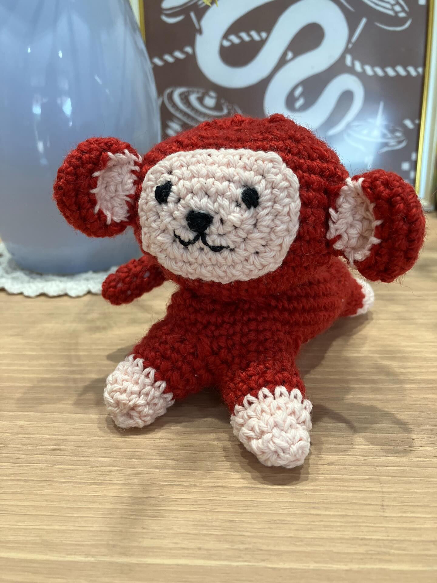 毛糸🧶でお猿さん作っていただきました