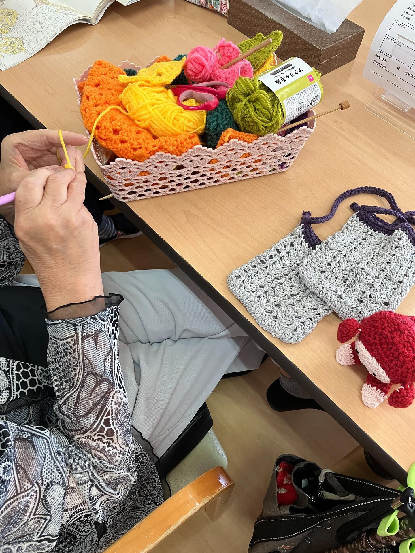 毛糸🧶でお猿さん作っていただきました